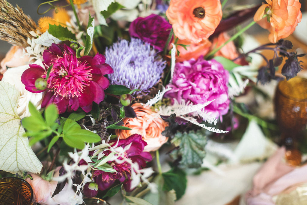 closeup image of bright colorful centerpiece