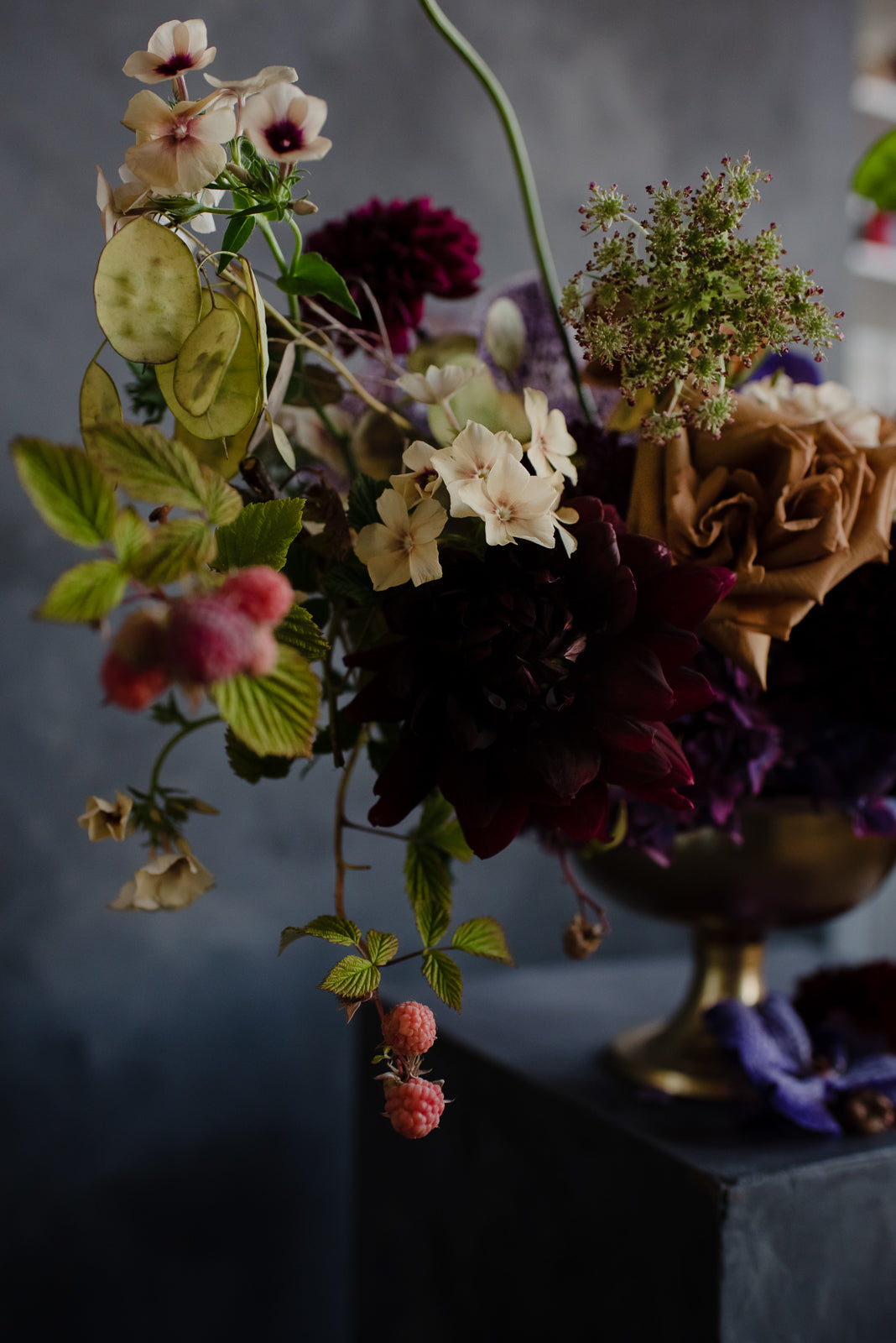 Luxury floral arrangement with berries.