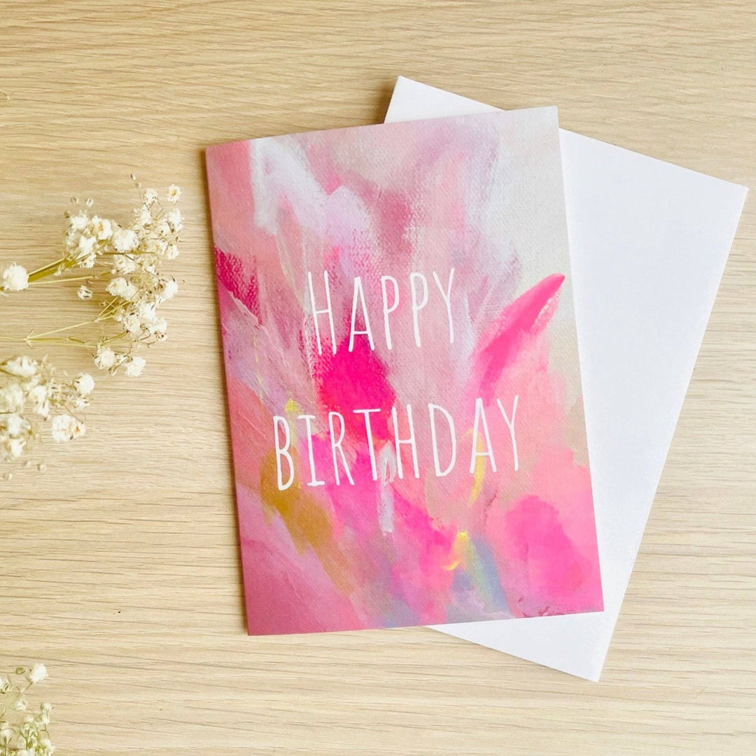 Beth Garner Art | Happy Birthday Pink Card