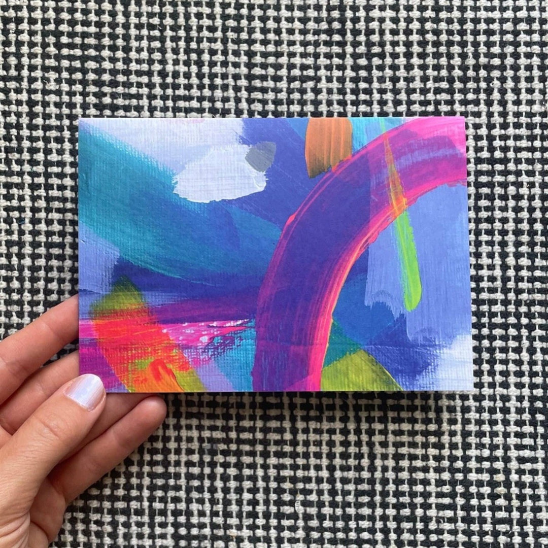 Beth Garner Art | Blue Bridge Abstract Card