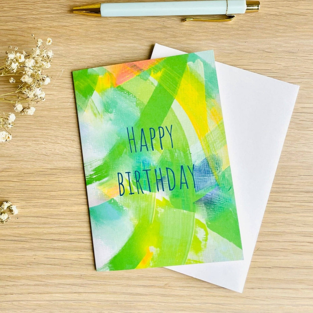 Beth Garner| Happy Birthday Lime Green Card