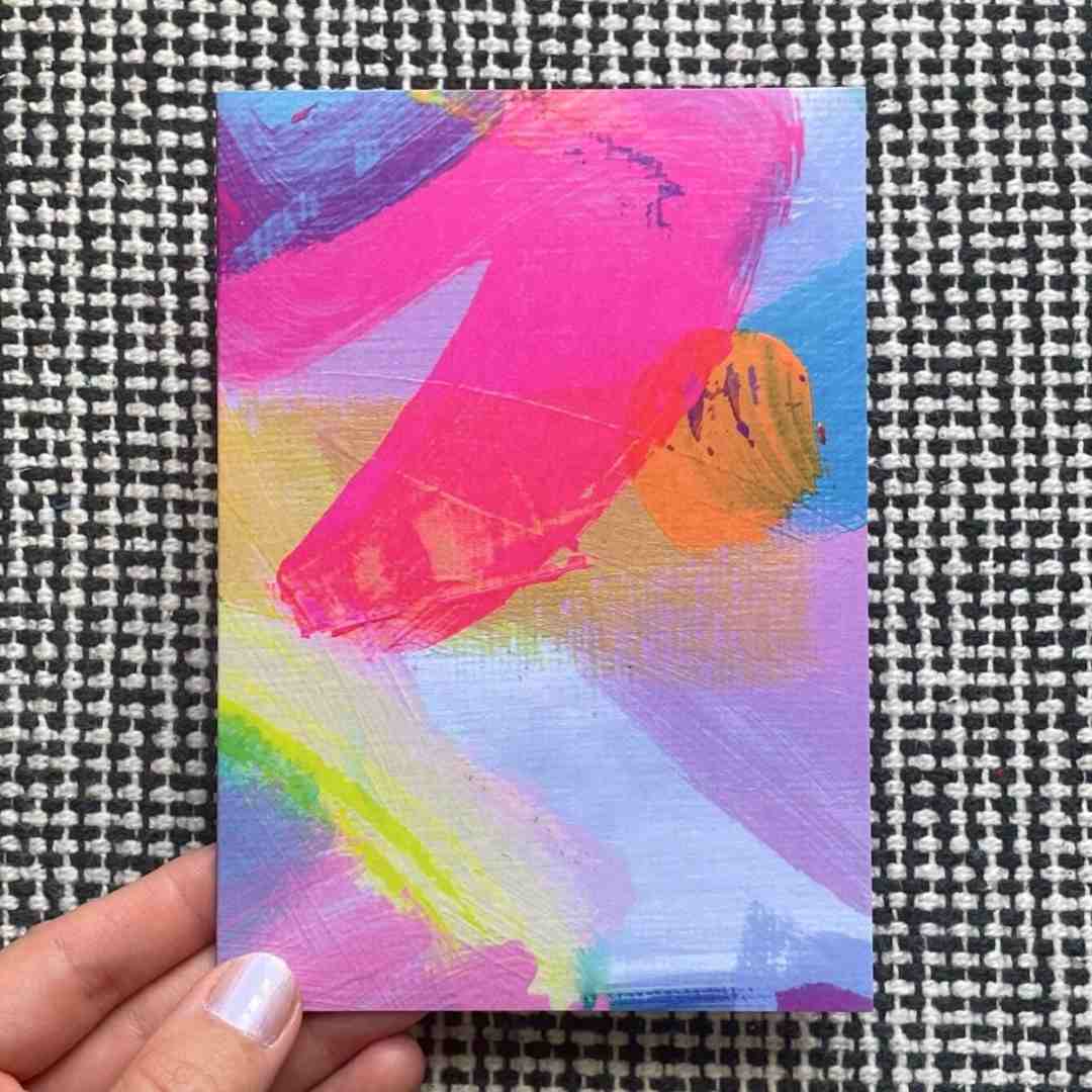 Beth Garner | Abstract Greeting Card, Pink and purple, painterly