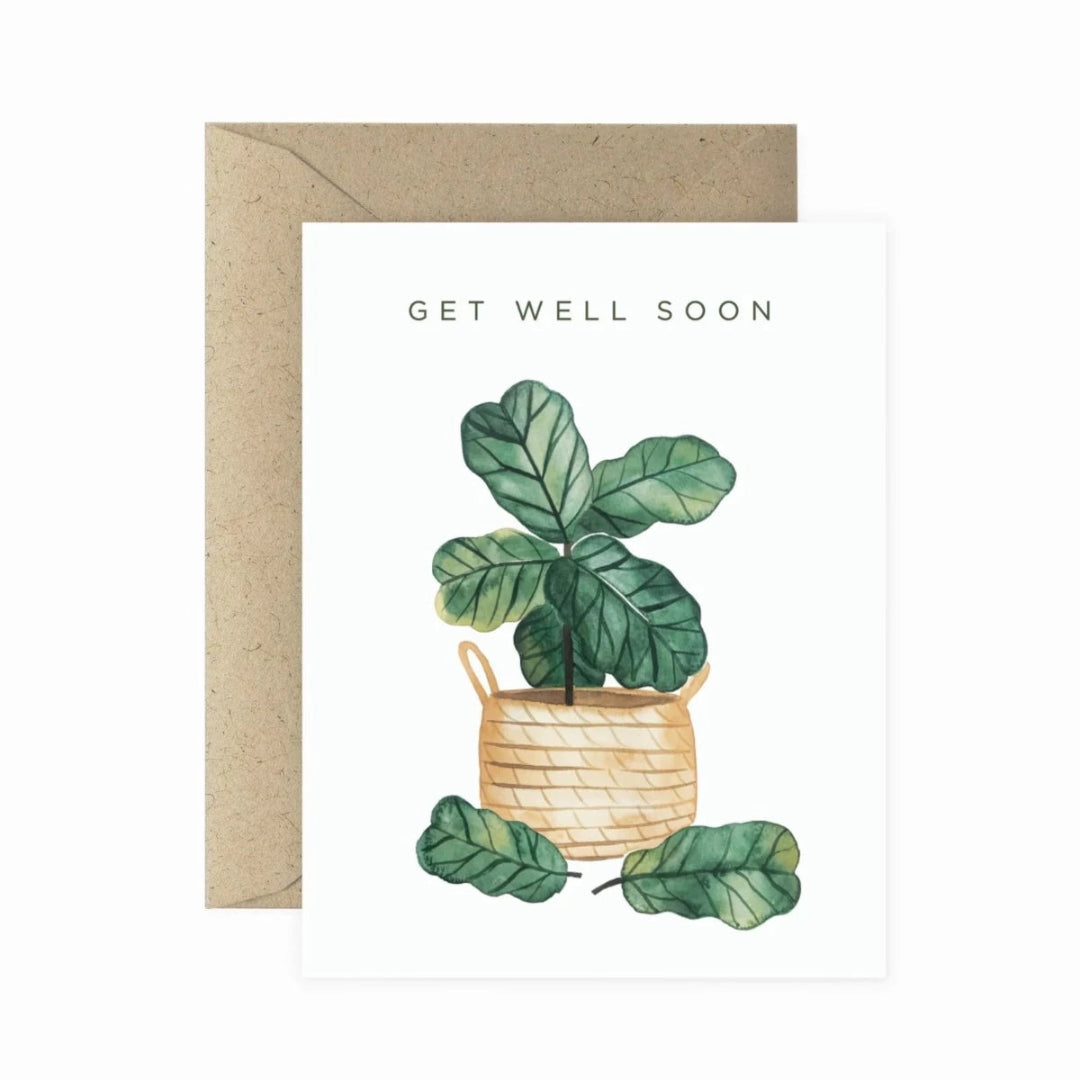 fiddle leaf fig illustration Get Well Soon Fiddle Leaf Fig Card | Paper Anchor Co