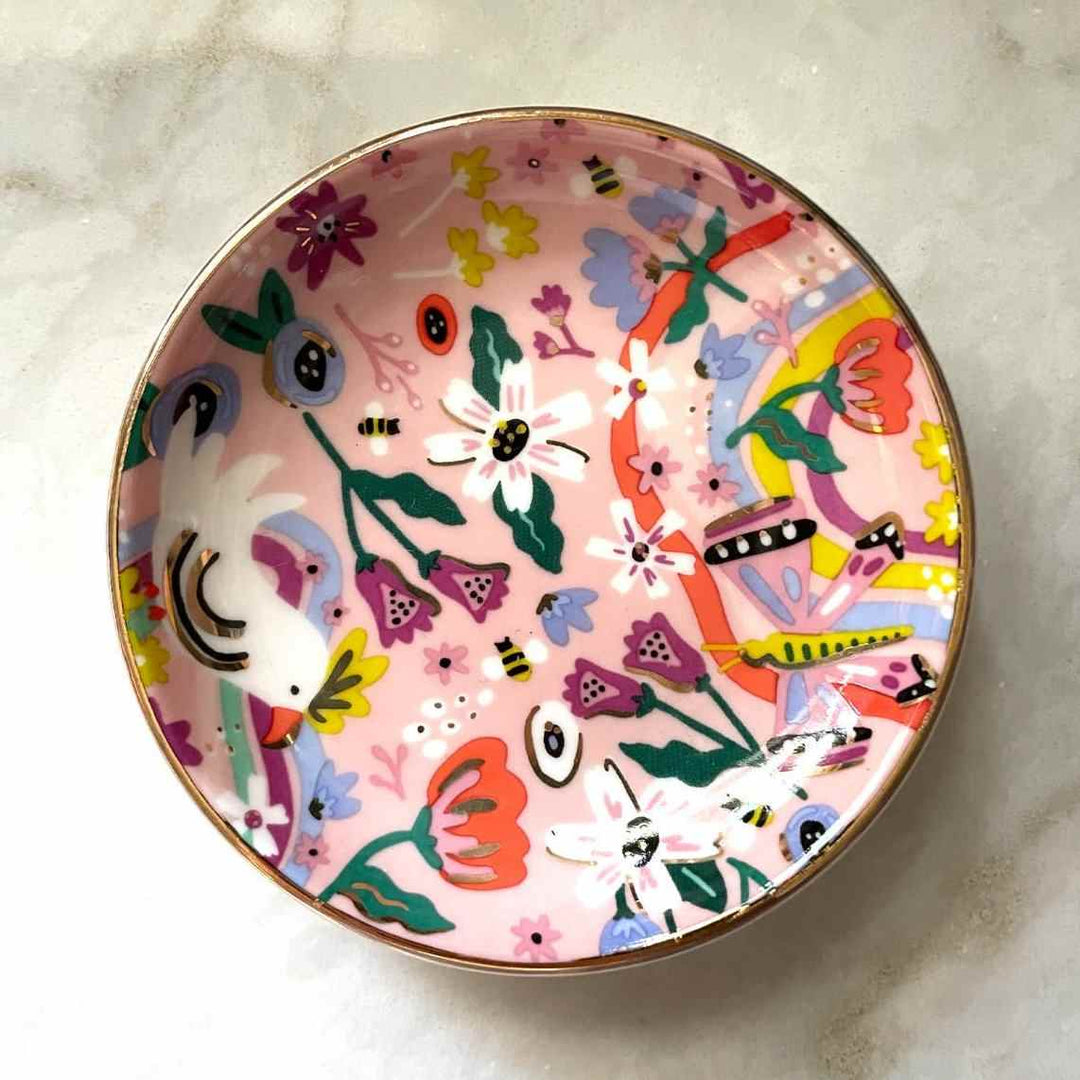 Idlewild Co. | Butterfly Garden Trinket Dish | A whimsical colorful ring dish