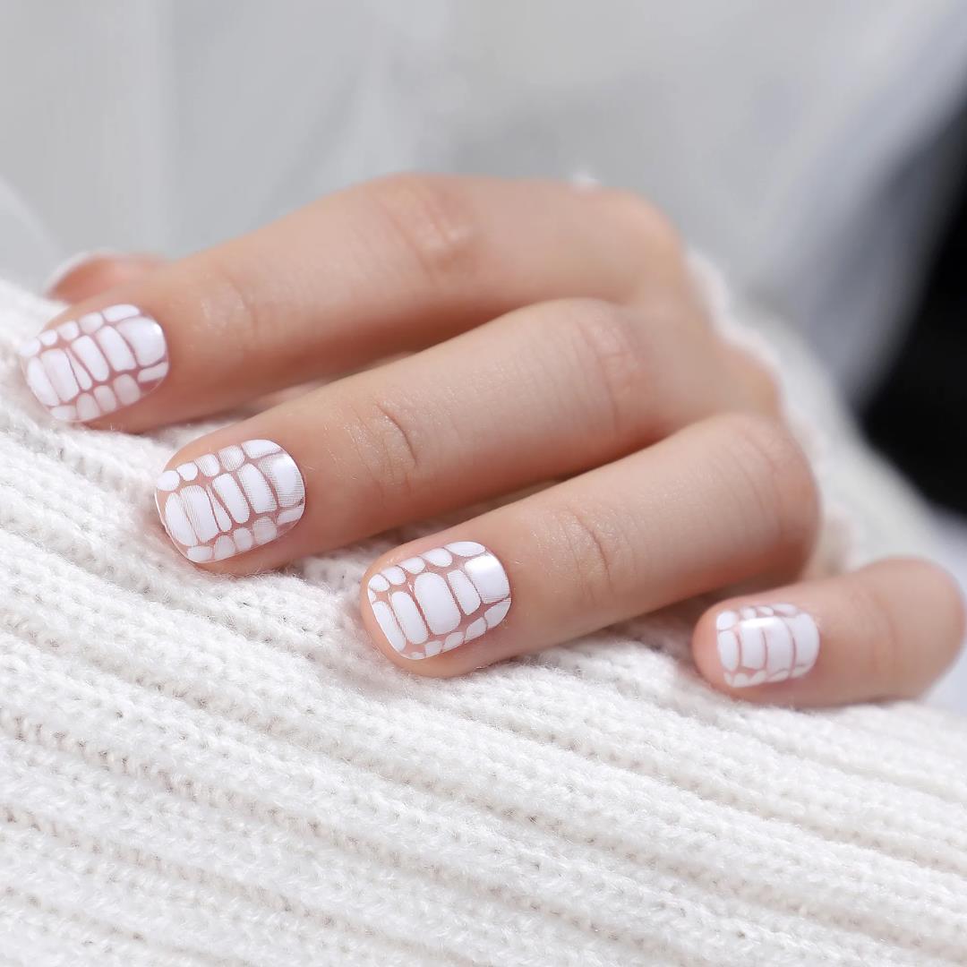 Faux Ongles Press On Violet Métallisé Forme Cercueil - Longs Avec Colle Incluse - Neuf Made In France