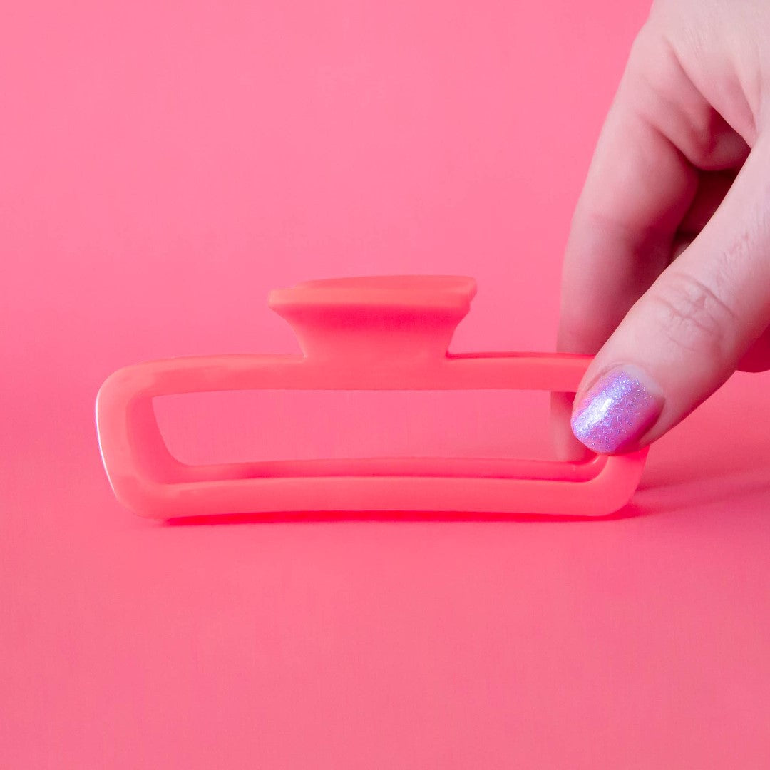 Jungle Club | Cabana Hair Claw | Fruit Punch, neon pink.