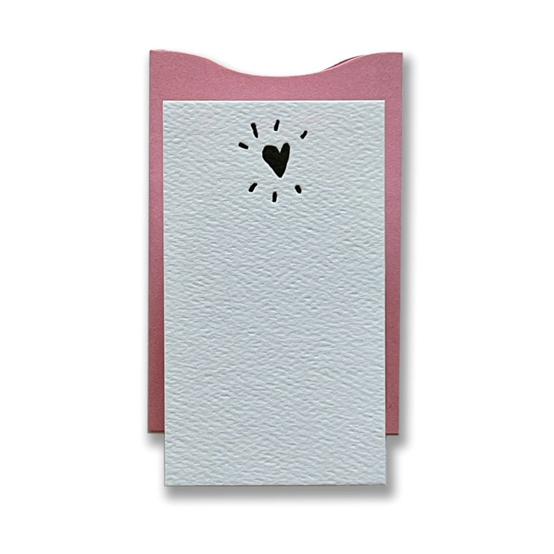 Ladyfingers Letterpress | A small heart on a note card.