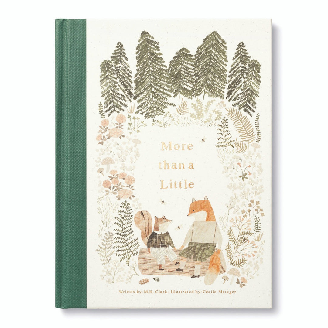 More Than A Little | A whimsical book cover with a watercolor scene that has a squirrel and a fox talking to each other. Text reads "More than a Little".