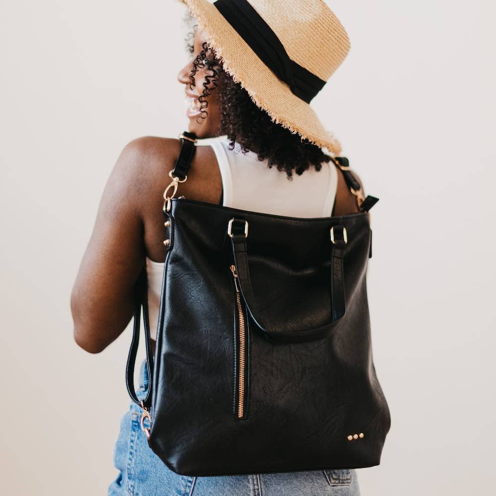 Vegan Leather Backpack Crossbody Tote Bag Rochester NY Floral STACY K FLORAL