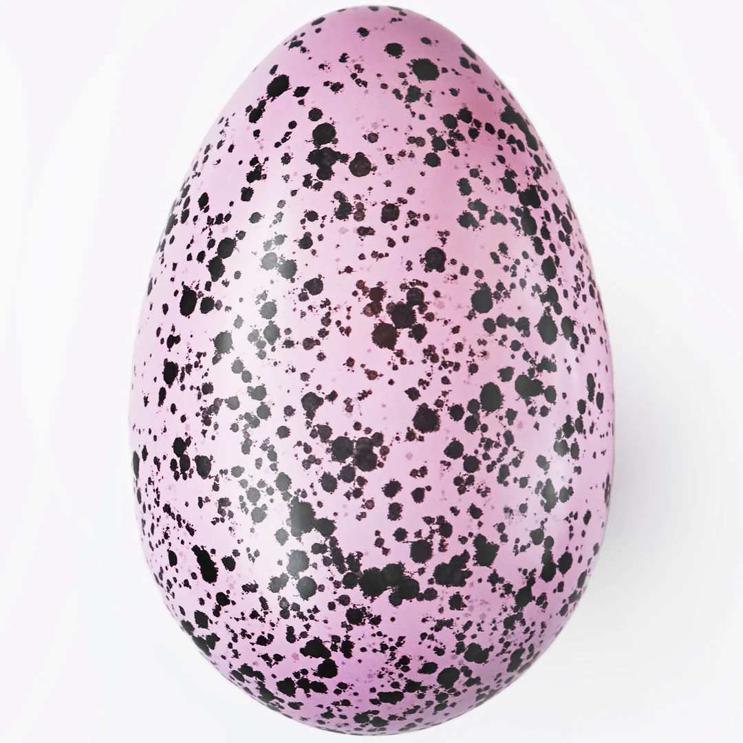 Gava Gifting | Reusable Swedish Tin Easter Egg | Style: Rosa. Pink with brown speckling.
