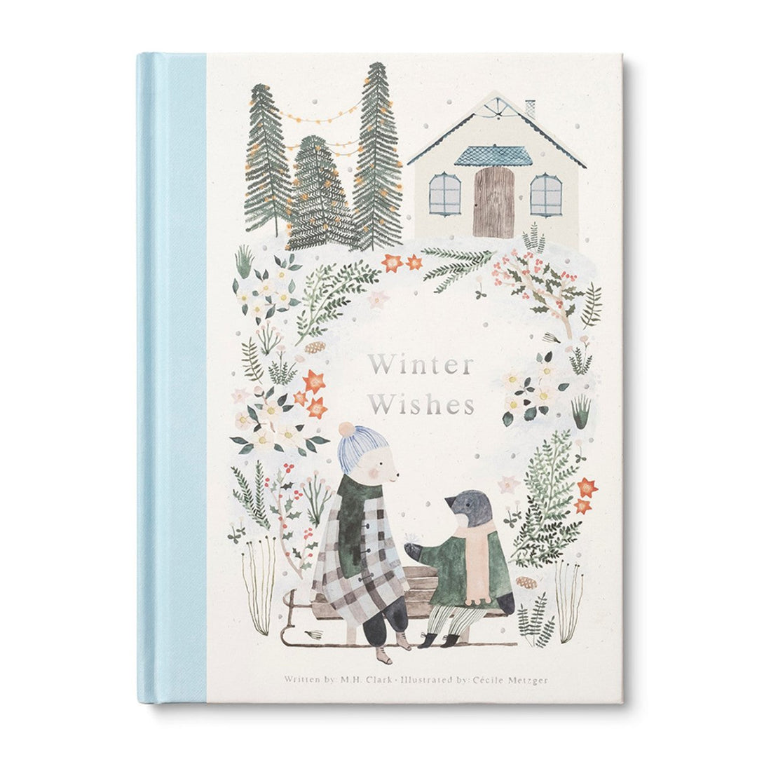 Winter Wishes | A winter scene with two animals talking to each other. Title "Winter Wishes"