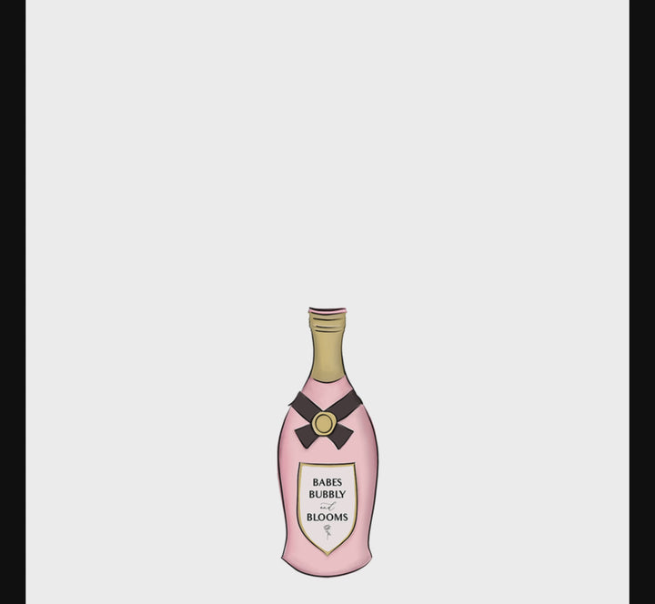 GIF of the babes bubbly and blooms logo with flowers coming out of it.