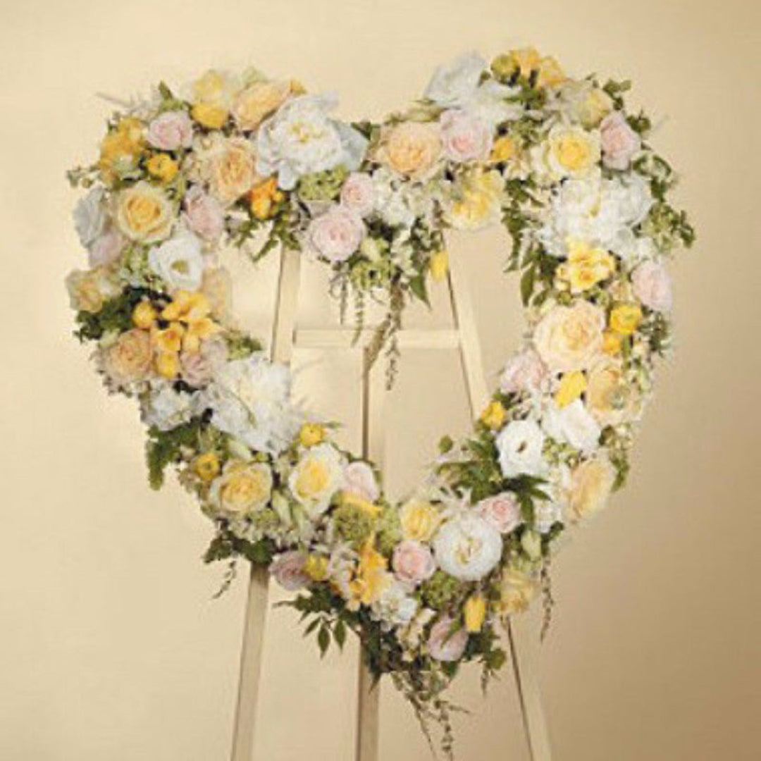 Pastel Heart Wreath - STACY K FLORAL