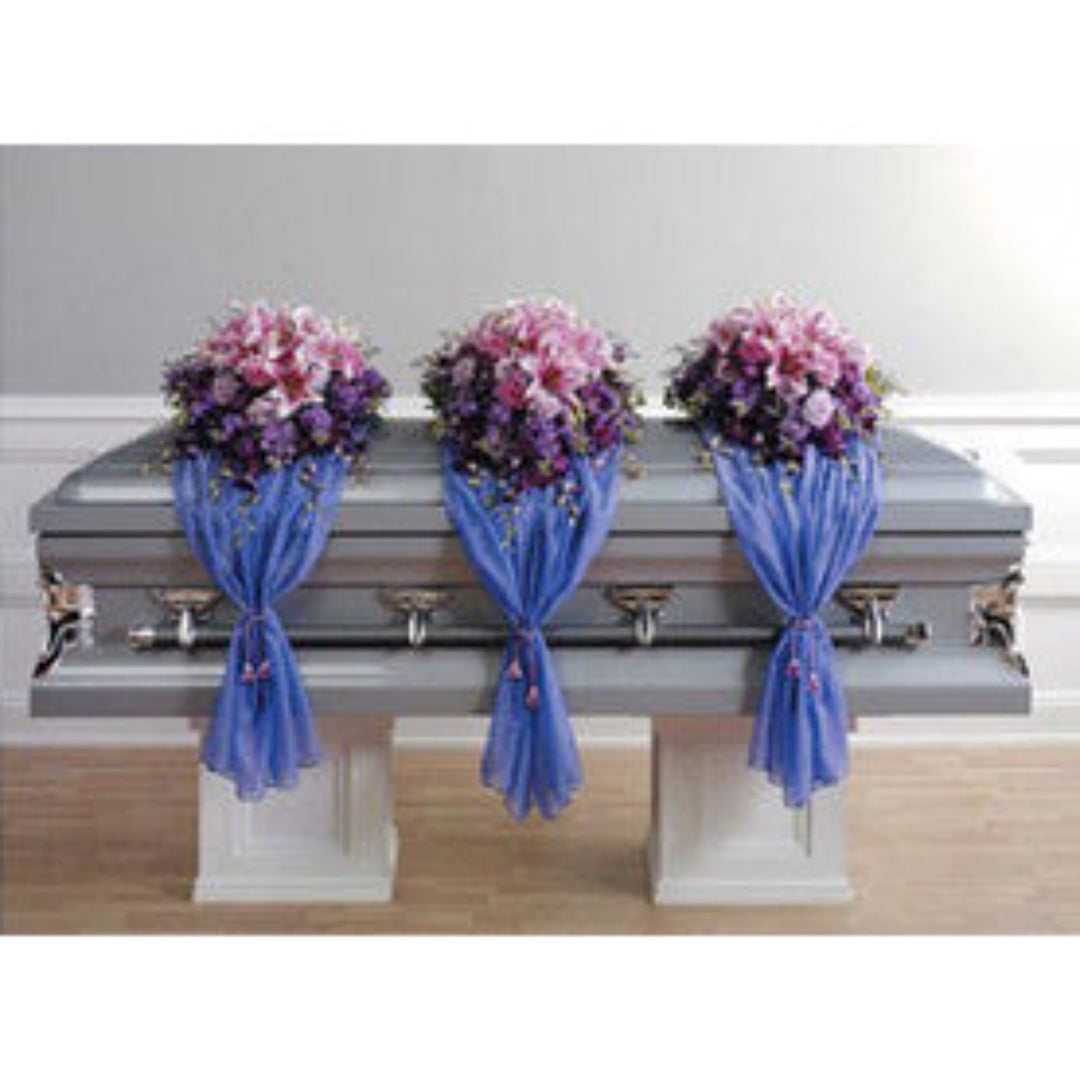 Purple and Blue Casket Floral - STACY K FLORAL