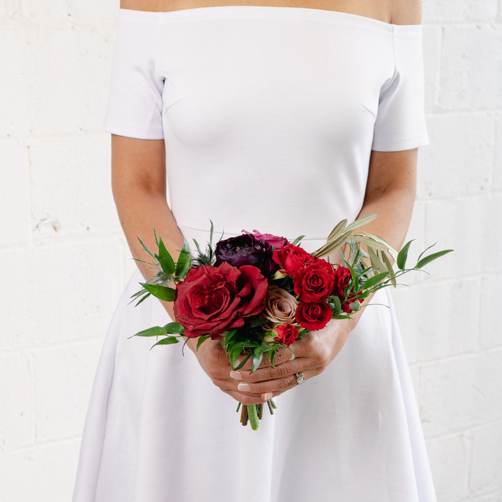 Red and burgundy bouquet small wedding bouquet