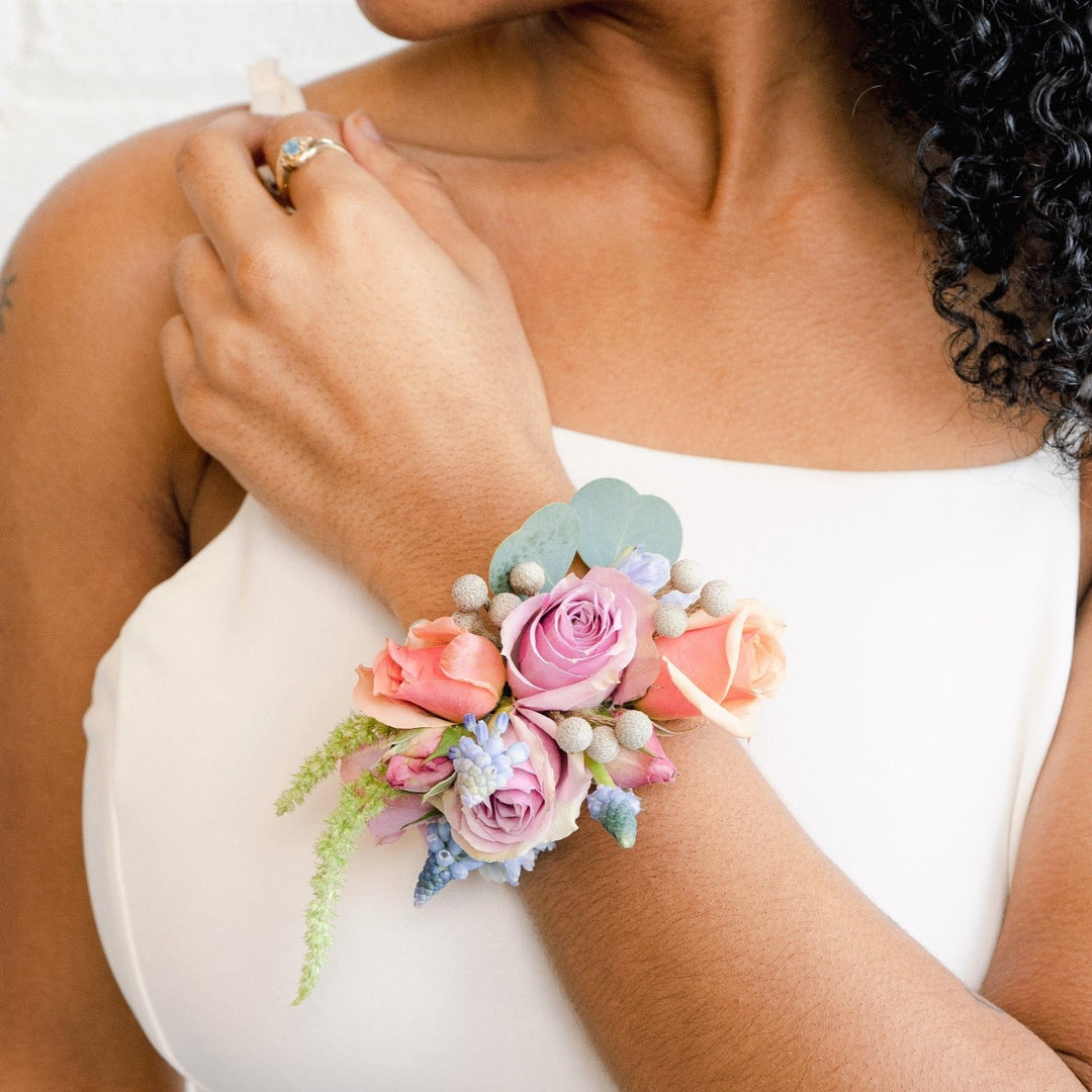 pastel corsage for proms and wedding