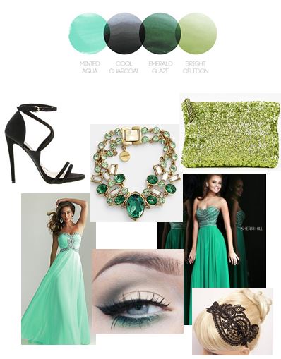 Mint and Emerald | Color Story | Prom Inspiration Board