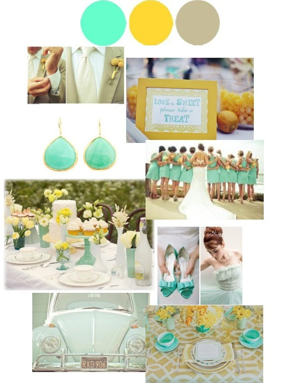Wedding Color Palette: Mint, Lemon, and Taupe