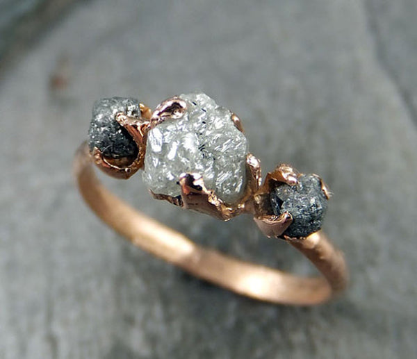 Raw Diamond Rings by Etsy Seller Angeline