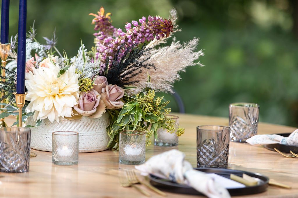 closeup of floral centerpiece 