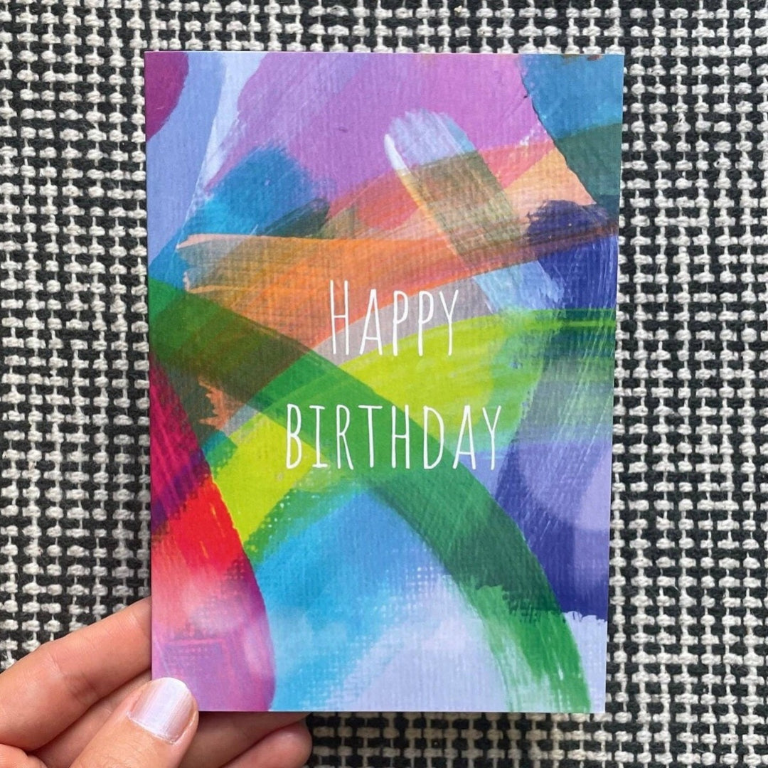 Beth Garner Art | Birthday Card - Colorful Streamers