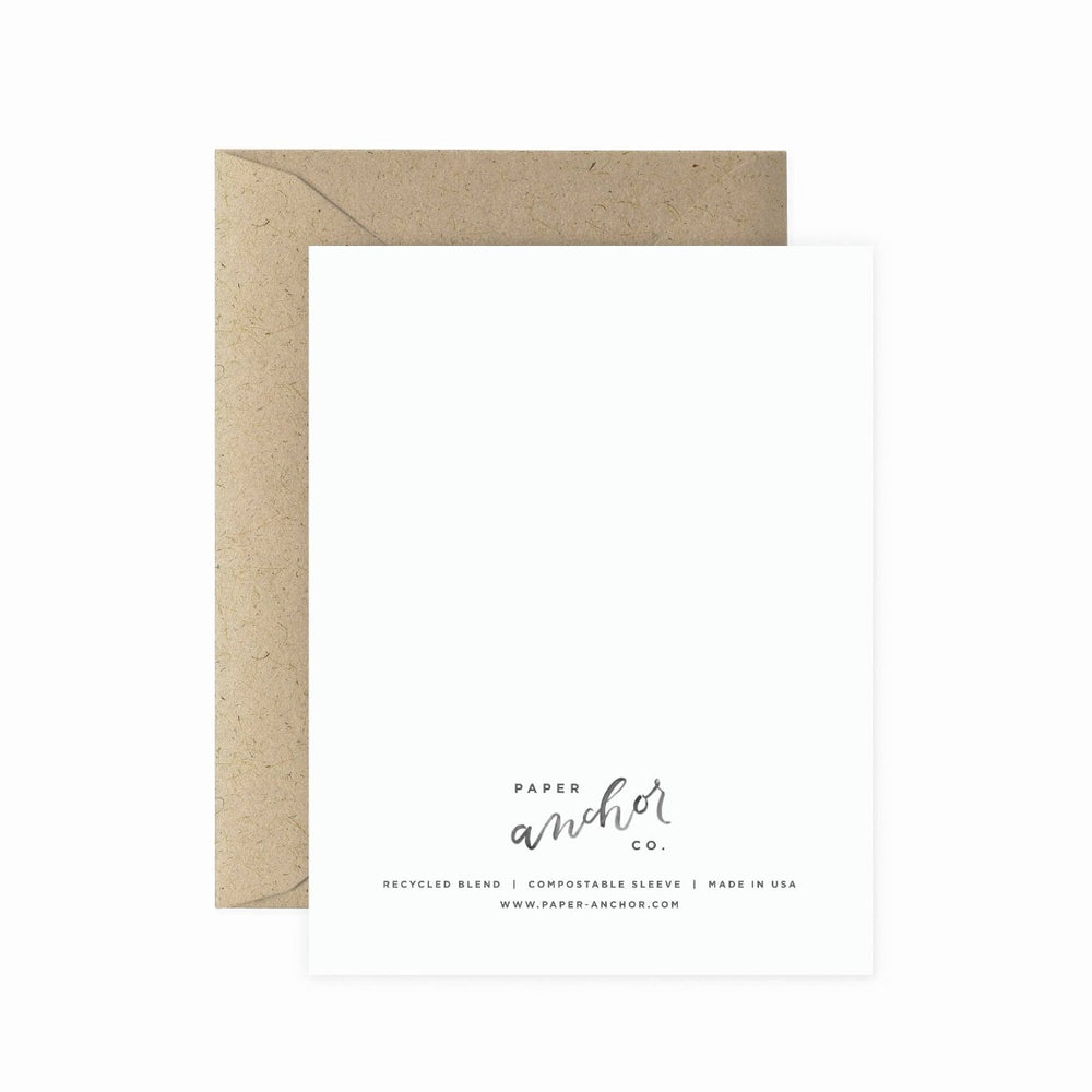 Paper Anchor Co. | Love You Mom Poppy Greeting Card | The reverse side is white and comes with a kraft brown envelope.