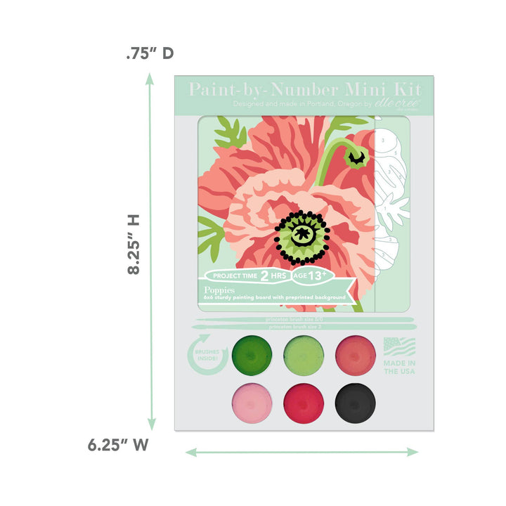 She Creates | Poppies MINI Paint-by-Number Kit