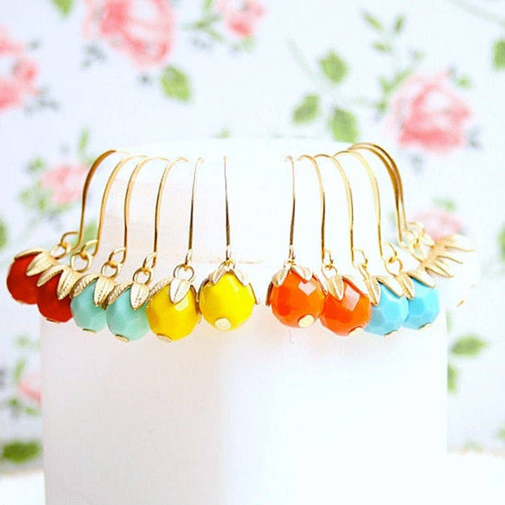 Nest Pretty Things | Small Colorful Glass Dangle Earrings