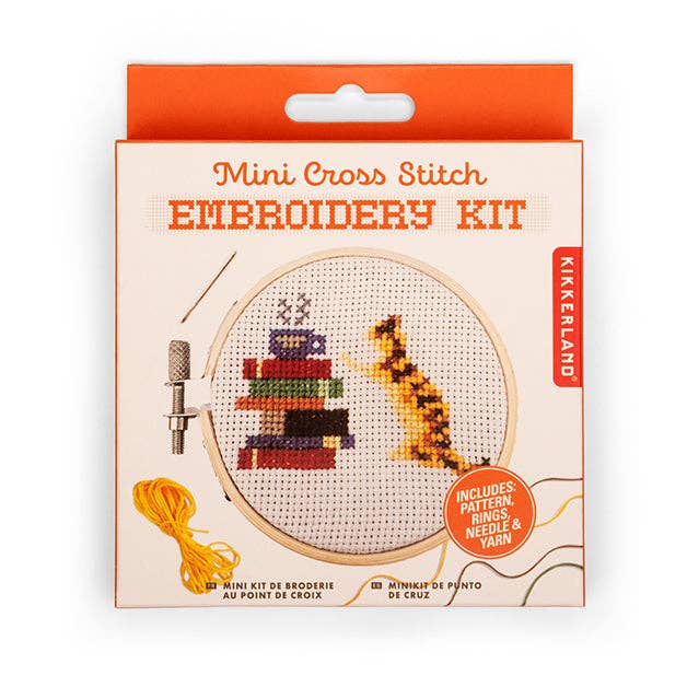 Kikkerland Design | Cat Mini Cross Stitch Embroidery