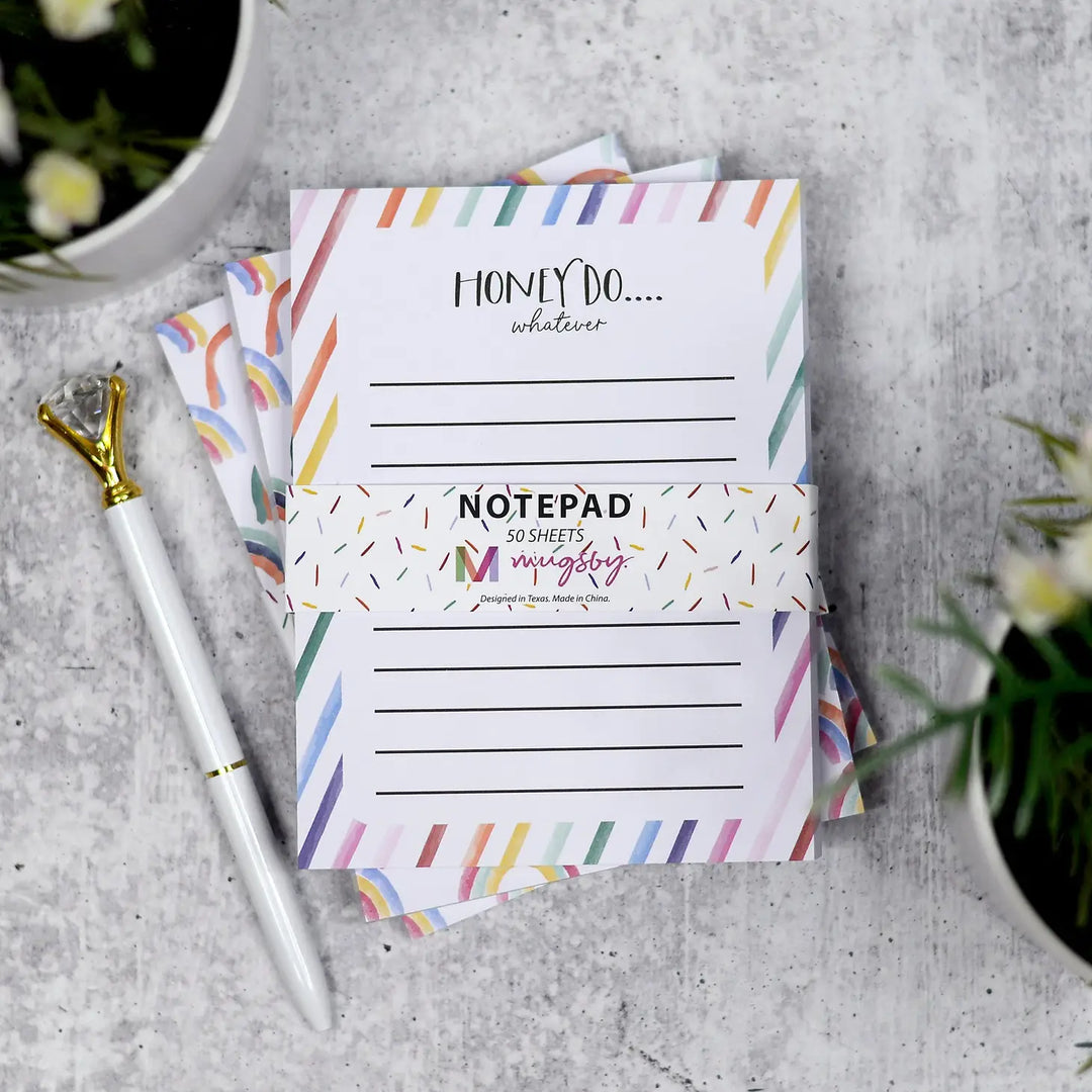 Mugsby | Honey Do Notepad in rainbow stripes