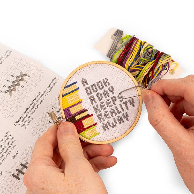 Kikkerland Design | Books Mini Cross Stitch Embroidery
