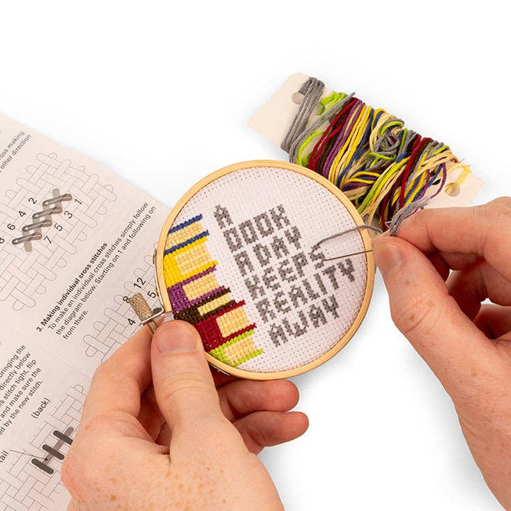 Kikkerland Design | Books Mini Cross Stitch Embroidery