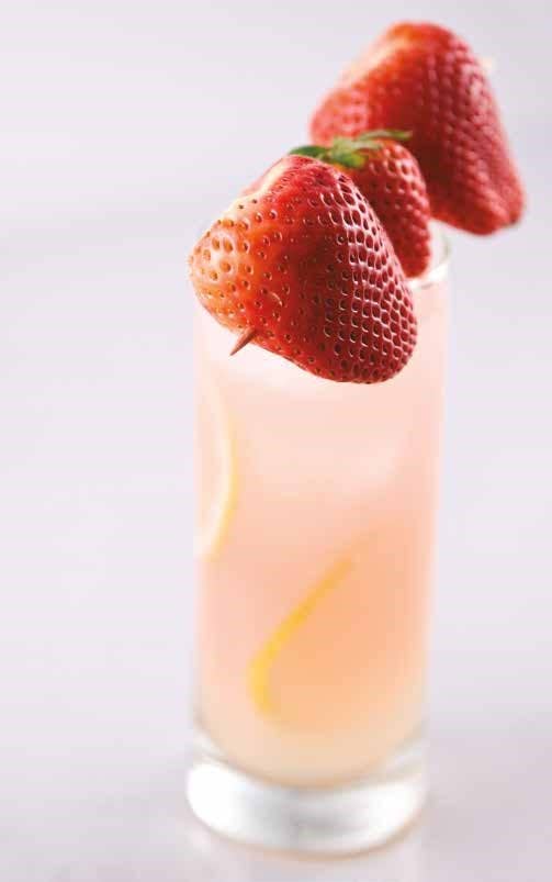 A strawberry and lemon mocktail.