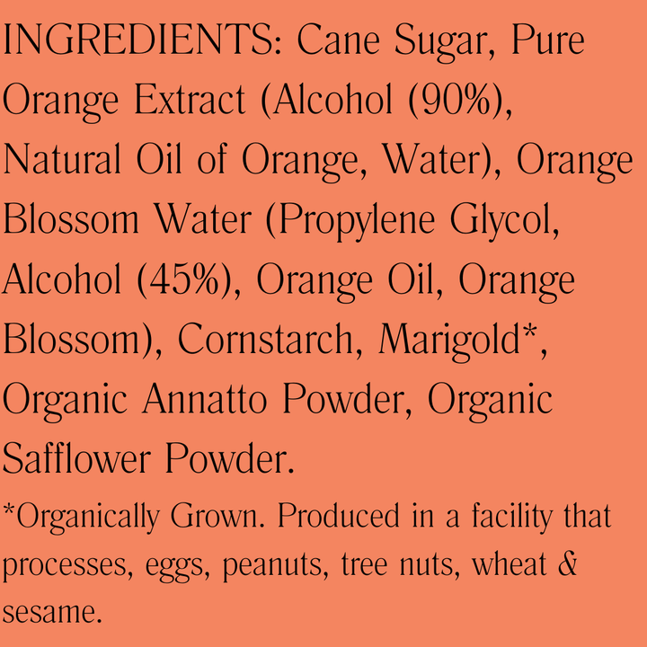 Flouwer Co | Finishing Sugar - Orange Blossom | Ingredient list.