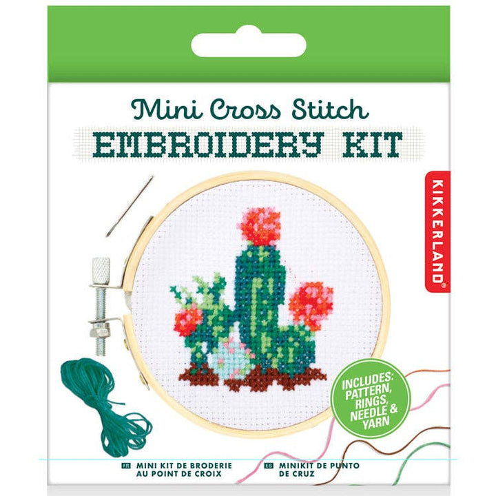 Kikkerland Design | Mini Cross Stitch Kit - Cactus