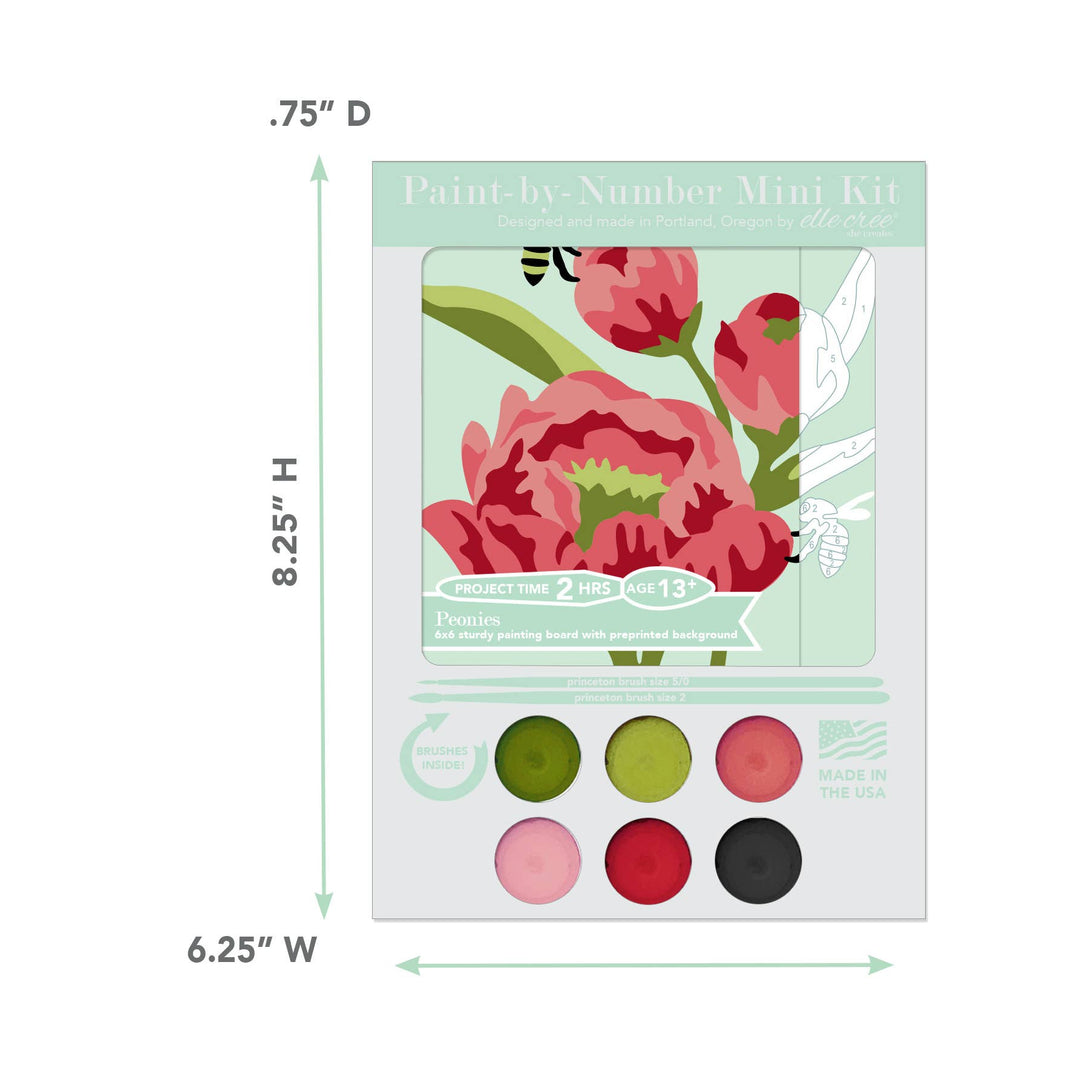 She Creates | Peonies MINI Paint-by-Number Kit