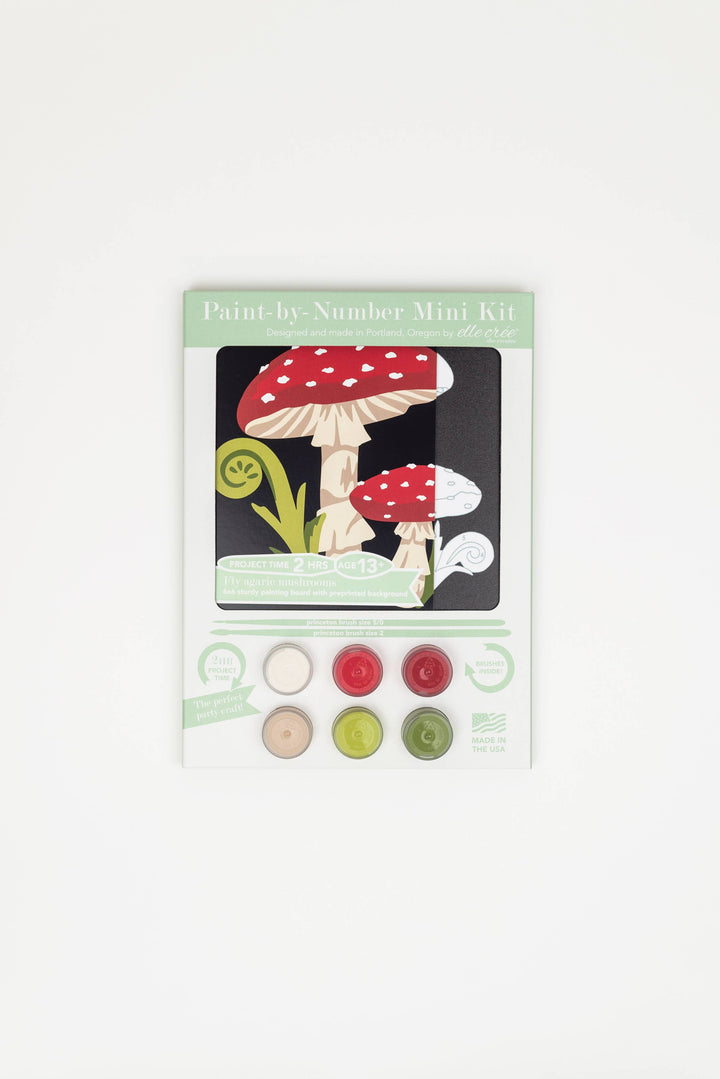 She Creates | Fly Agaric Mushrooms MINI Paint-by-Number Kit