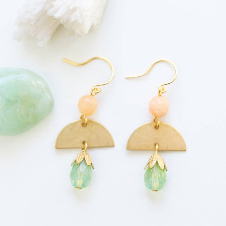 Nest Pretty Things | Small Coral Brass Earrings