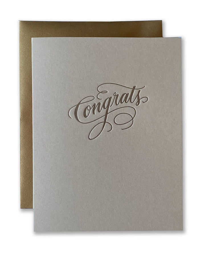 Ladyfingers Letterpress | Congrats Script Letterpress Card