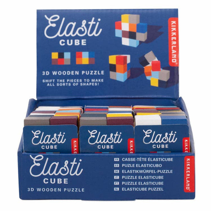 Kikkerland Design | Elasti Cube 3D Wooden Puzzle