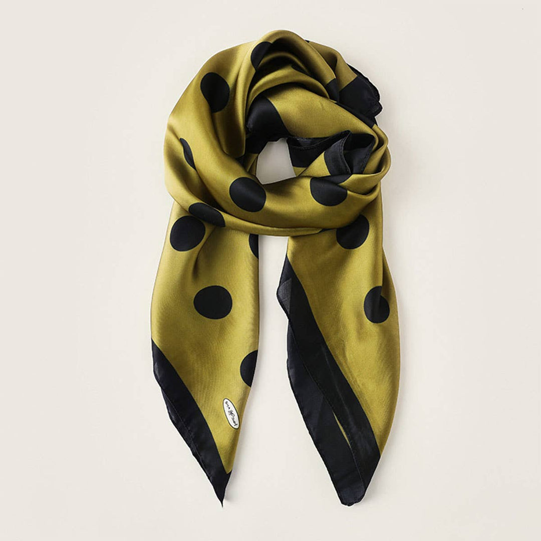 Accity | POLKA DOTS SQUARE SCARF NECK SCARVES: Green