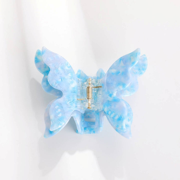 Adorro | Bella Blue Butterfly Clips | Light blue and purple butterfly clip.