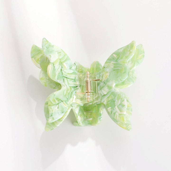 Adorro | Bella Blue Butterfly Clips | Green butterfly with hints of yellow.