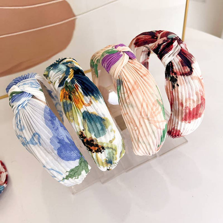 Adorro | Pleated Watercolor Floral Headband | All for color combinations.