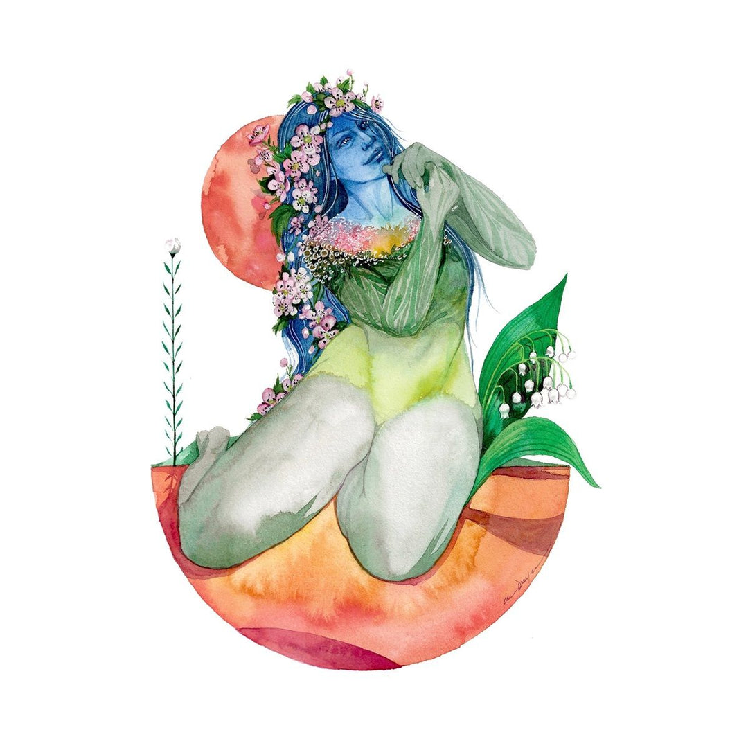 Andrea Durfee | May Goddess Print | Birth flower.