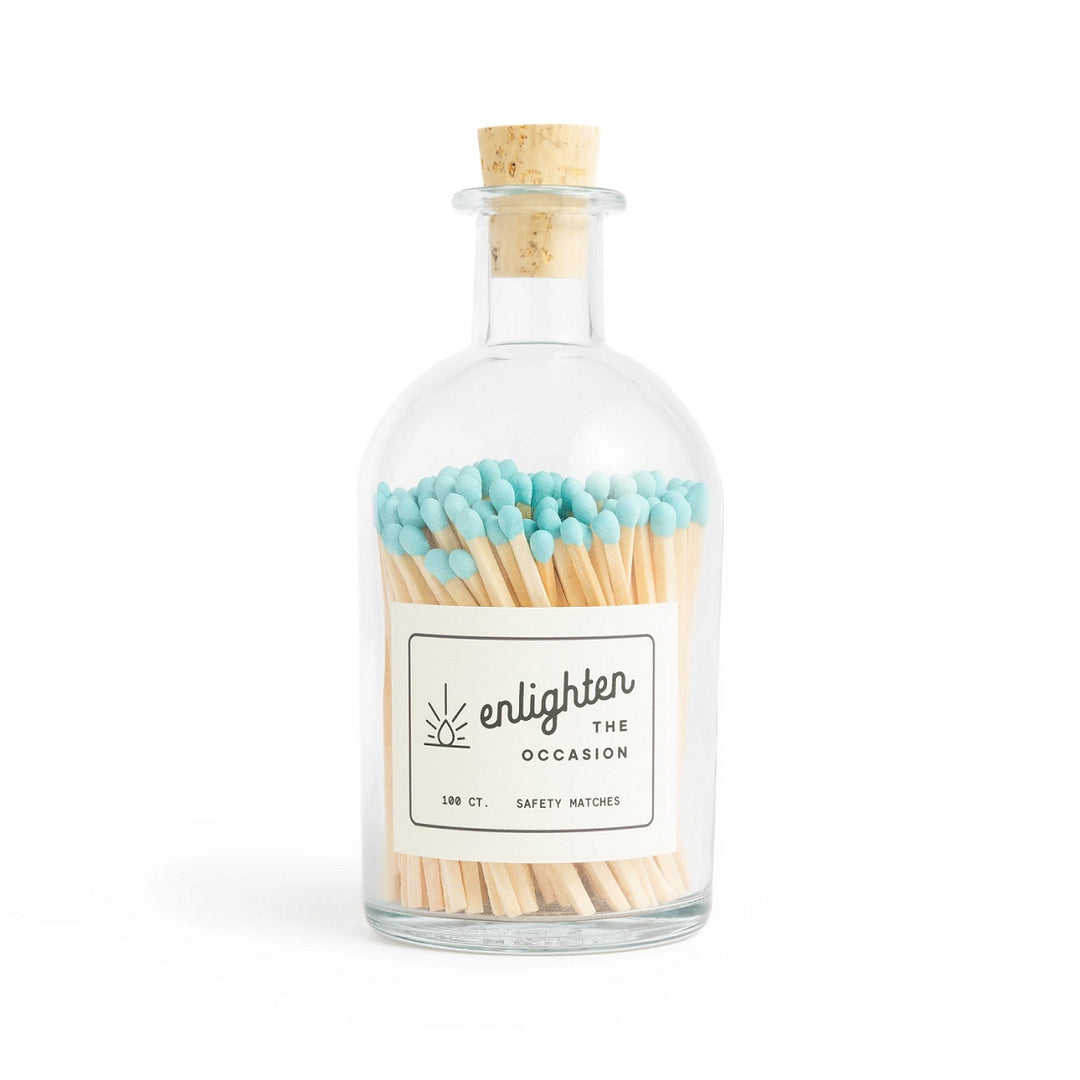 Apothecary Jar with Baby Blue Matchsticks