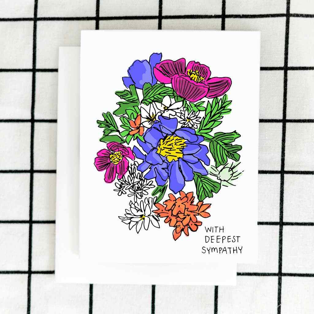 Art Jaden | Floral Sympathy Card | "with deepest sympathy"