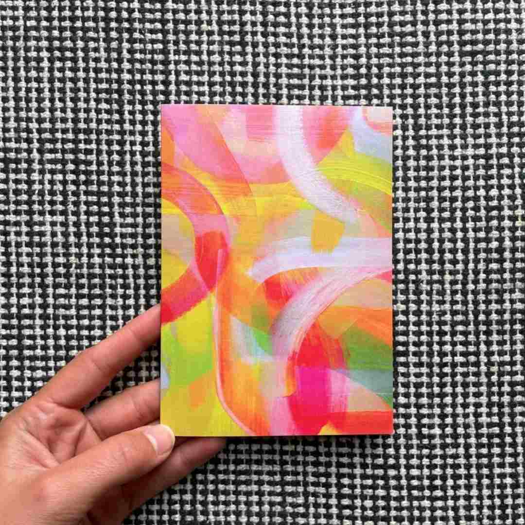 Beth Garner | Abstract Greeting Card | Painterly, yellow and pink