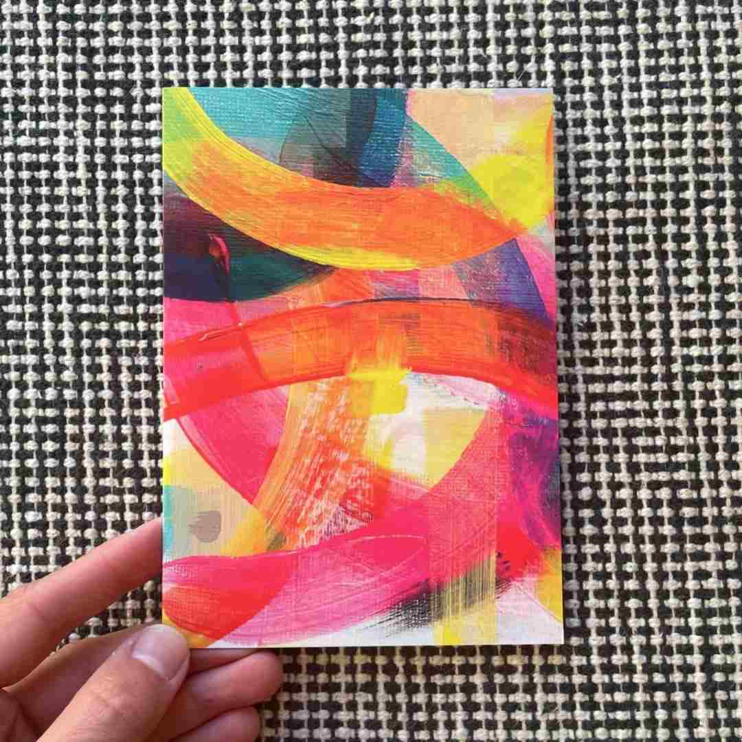 Beth Garner | Abstract Greeting Card, sunset colors, painterly.