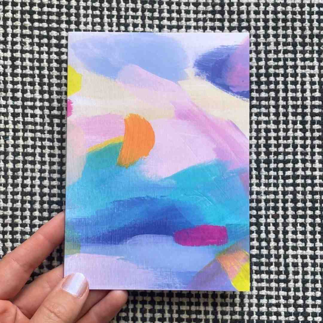 Beth Garner | Abstract Greeting Card | Blue and purple painterly